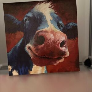 Colorful Cow Canvas Art